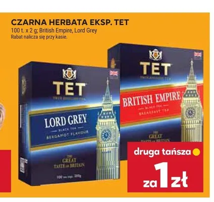 Herbata czarna ekspresowa TET Lord Grey promocja w Stokrotka