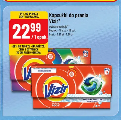Kapsułki do prania Vizir promocja w POLOmarket