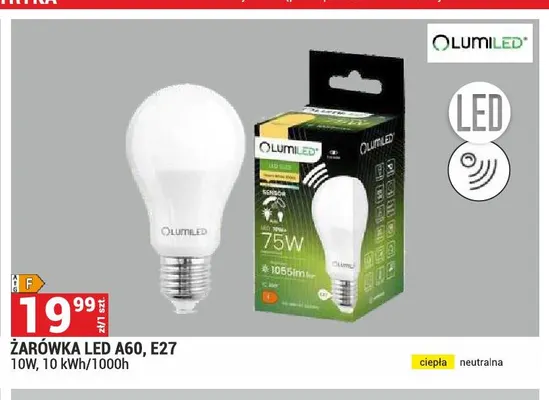 Żarówka LED A60 E27 Lumiled promocja w Merkury Market