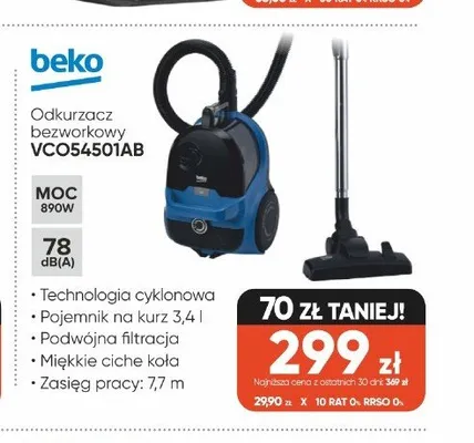 Odkurzacz bezworkowy Beko promocja w Max Elektro