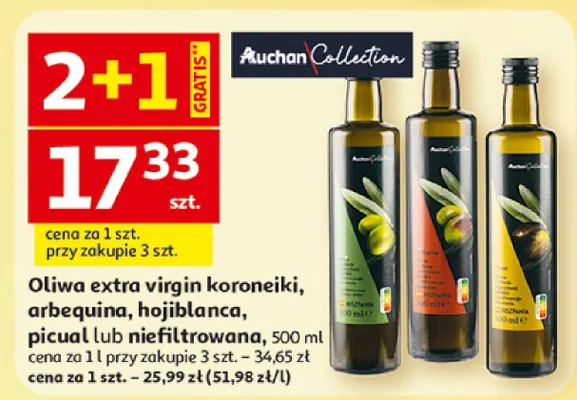 Oliwa extra virgin koronejki promocja w Auchan