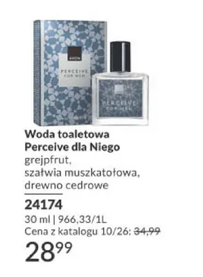Woda toaletowa Avon Perceive dla Niego promocja w AVON