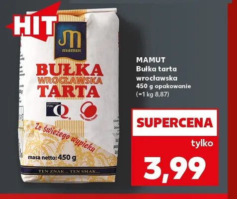 Bułka tarta wrocławska Mamut promocja w Kaufland