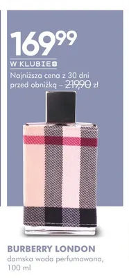 Woda perfumowana damska Burberry London promocja w Super-Pharm