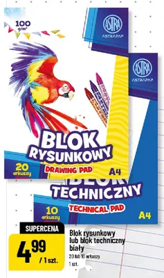 Blok rysunkowy Astra A4 promocja w POLOmarket