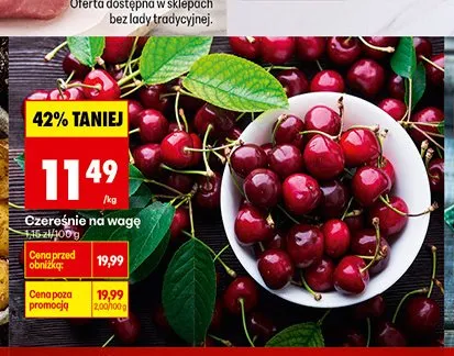 Czereśnie na wagę promocja w Biedronka