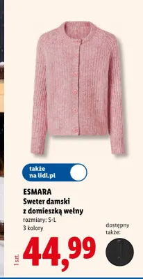 Sweter damski z domieszką wełny Esmara promocja w Lidl