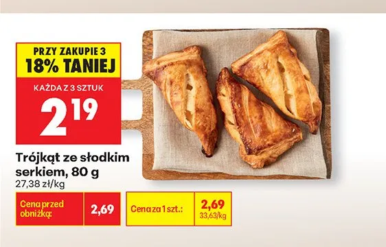 Trójkąt ze słodkim serkiem promocja w Biedronka