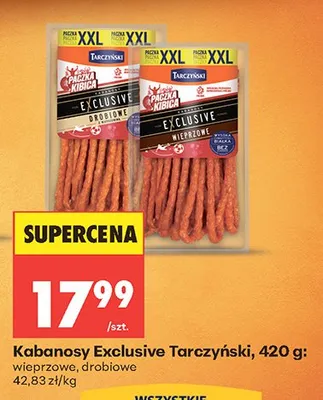 Kabanosy Exclusive drobiowe Tarczyński promocja w Biedronka
