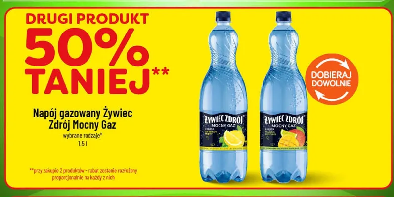 Napój gazowany Żywiec Zdrój Mocny Gaz Nuta Cytryny Mięty promocja w POLOmarket
