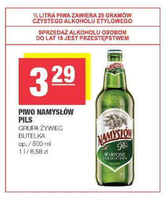 Piwo Namysłów Pils promocja w SPAR