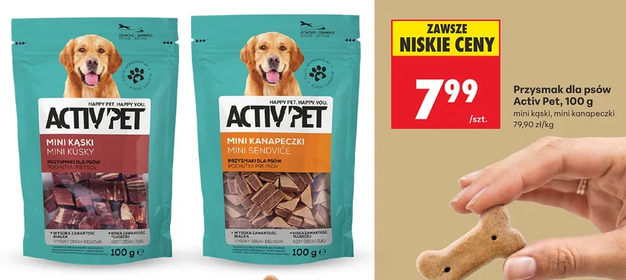 Przysmak dla psów Activ Pet mini kąski promocja w Biedronka