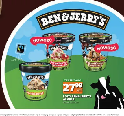Lody Ben & Jerry's Cookie Dough Algida promocja w Stokrotka