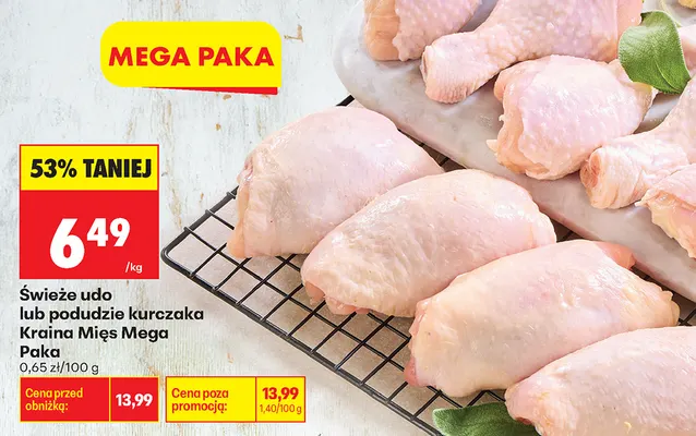 Świeże udo kurczaka Kraina Mięs Mega Paka promocja w Biedronka