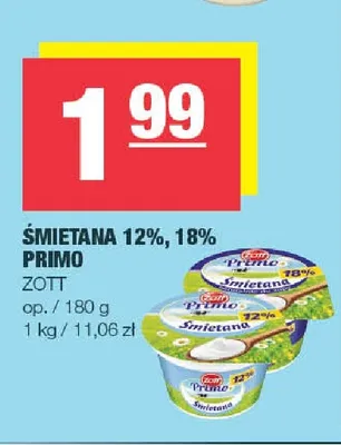 Śmietana Primo Zott 18% promocja w SPAR
