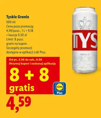 Piwo Tyskie Gronie promocja w Lidl