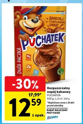 Rozpuszczalny napój kakaowy Puchatek promocja w Intermarche