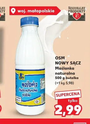 Maślanka naturalna OSM Nowy Sącz promocja w Kaufland