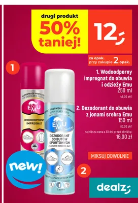 Dezodorant do obuwia z jonami srebra Emu promocja w Dealz