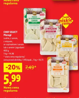 Pierogi z serem i jagodami Chef Select promocja w Lidl