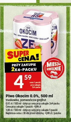 Piwo bezalkoholowe Okocim Truskawka promocja w Twój Market