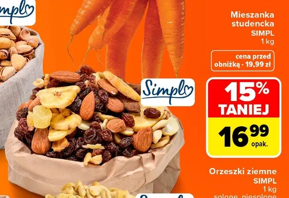 Mieszanka studencka Simpl promocja w Carrefour