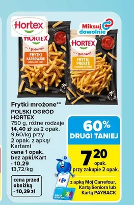 Frytki mrożone karbowane Polski Ogród Hortex promocja w Carrefour