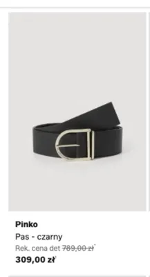 Pas czarny Pinko promocja w Lounge by Zalando