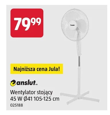 Wentylator stojący Anslut 45W promocja w Jula