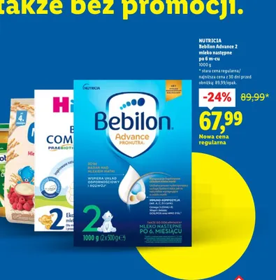 Mleko następne po 6 m-cu Bebilon Advance 2 promocja w Lidl