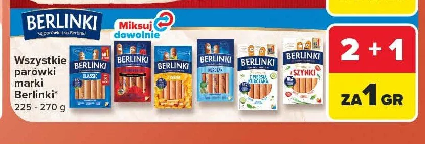 Parówki Berlinki Classic promocja w Carrefour
