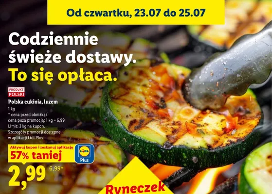 Cukinia polska luzem promocja w Lidl