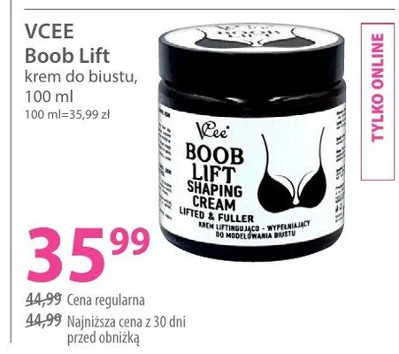 Krem do biustu Vcee Boob Lift promocja w Hebe