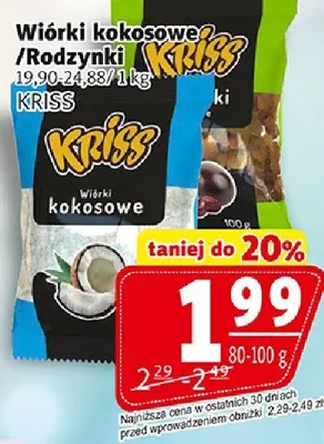 Wiórki kokosowe/rodzynki promocja w Prim Market