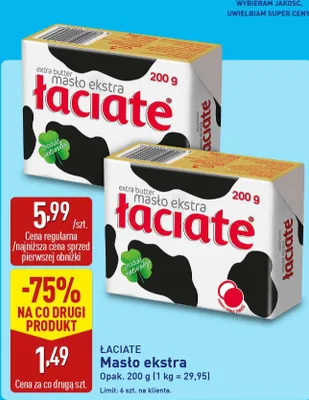 Masło ekstra Łaciate promocja w Aldi