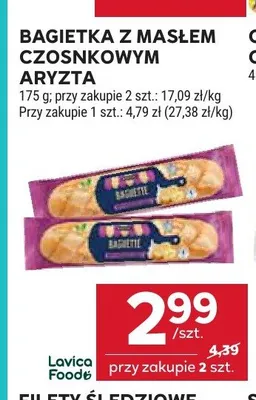 Bagietka z masłem czosnkowym Aryzta promocja w Stokrotka