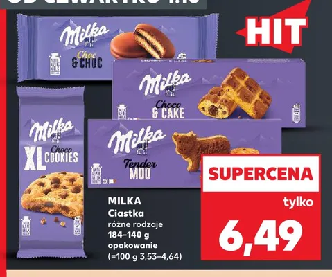 Ciastka XL Choco Cookies Milka promocja w Kaufland