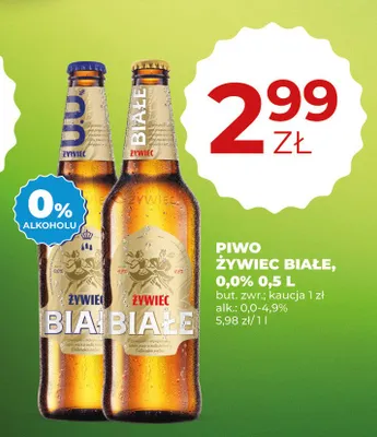 Piwo bezalkoholowe Żywiec Białe promocja w Duży Ben