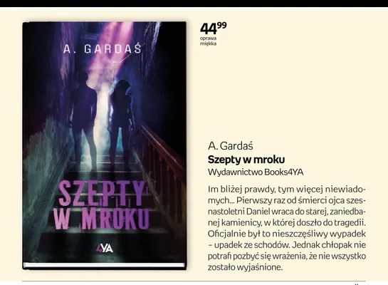 Książka Szepty w mroku A. Gardaś oprawa miękka promocja w Empik