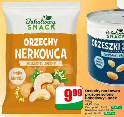 Orzechy nerkowca prażone solone promocja w Dino
