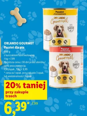Pasztet dla psa z wołowiną promocja w Lidl