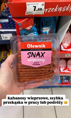 Kabanosy wieprzowe Snax promocja w Intermarche