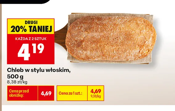 Chleb w stylu włoskim promocja w Biedronka