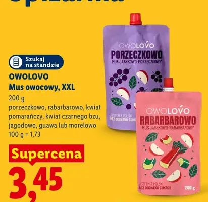 Mus owocowy Owolovo XXL Porzeczkowo promocja w Lidl