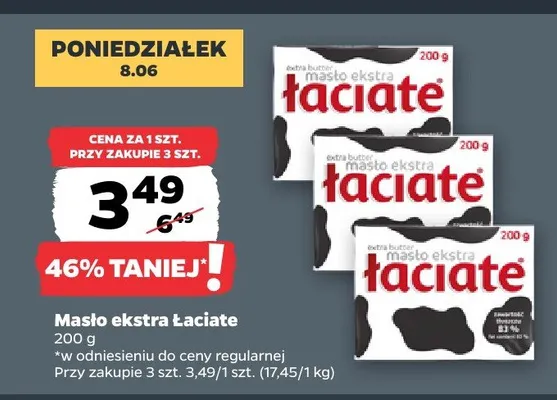 Masło ekstra Łaciate promocja w Netto