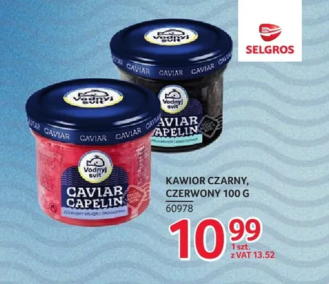 Kawior czarny Vodnyj Svit promocja w Selgros