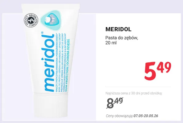 Pasta do zębów MERIDOL promocja w Rossmann