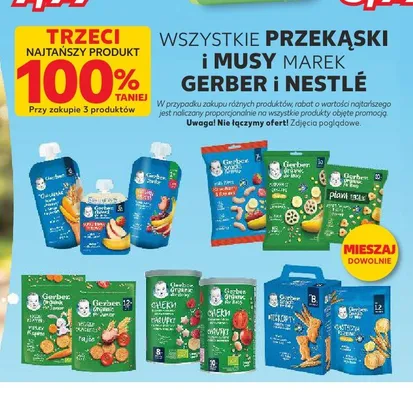 Przekąski i musy Gerber i Nestlé promocja w Kaufland