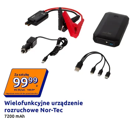 Wielofunkcyjne urządzenie rozruchowe Nor-Tec 7200mAh promocja w Action