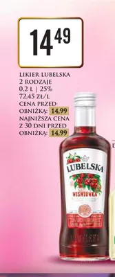 Likier Lubelska Wiśniówka 25% promocja w Dino